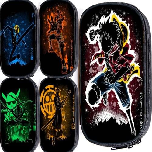 ONE PIECE Pencil Case Zoro Pouch Cosmetic Bag Boys Girls Stationery Storage Bag Luffy School Supplies Makeup Bag Toiletry Case