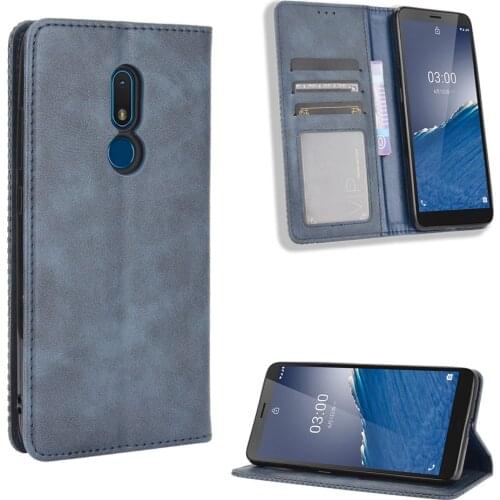 For Nokia C3 Case NokiaC3 Wallet Flip Style Retro Vintage Leather Skin Phone Cover For Nokia C3 C 3 Dual SIM With Photo Frame