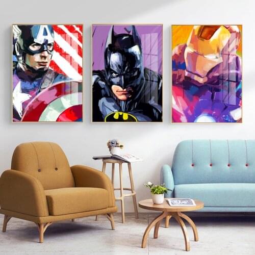 Marvel Hero Living Room Avengers Decorative Painting Porch Simple Hanging Painting Bedroom Childrens Room Bedside Wall Painting