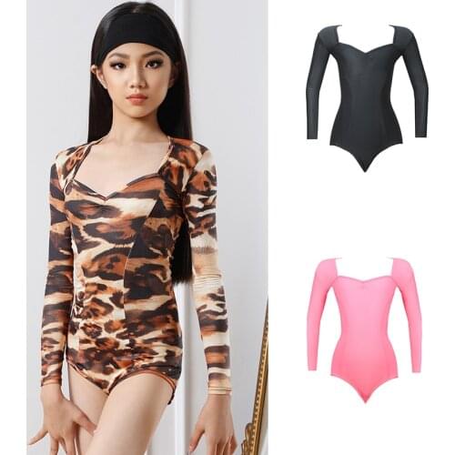 Latin Dance Shirts Cha Cha Rumba Samba Tango Salsa Wear Long-Sleeved Jumpsuit For Children Latin Dance Practice Clothes DNV13813
