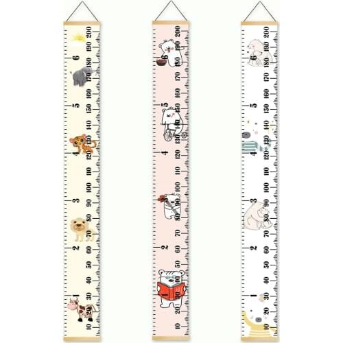 Home Decor Nordic Style Canvas Print Animal Scroll Hanging Painting Child Kids Growth Chart Height Measure Ruler Wall Art Poster