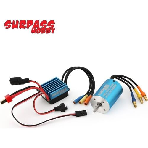 Surpass Hobby motor 2838 4500KV 4P Sensorless Brushless Motor and 35A Brushless ESC for 1/16 1/18 RC Car RC Boat