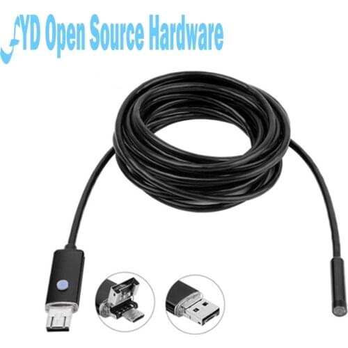 2M 7mm Lens 6LED USB Endoscope Camera Borescope Snake Inspection Video Cam Ip67 Waterproof 640*480P For PC With OTG Adapter