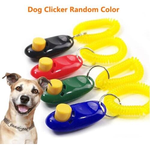 Dog Clicker Random Color Dog Traning Clicker Can Screen Printing Dog Bows Pet Supplies Pet Dog Click Trainer Dog Supplies