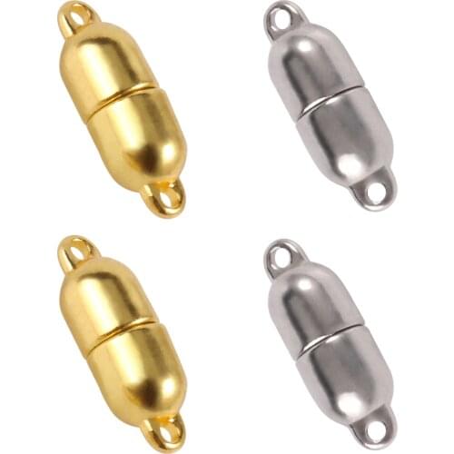 Stainless Steel Strong Magnetic Clasps for Leather Cord Bracelet Necklace Magnet End Clasp Connectors for DIY Jewelry Making