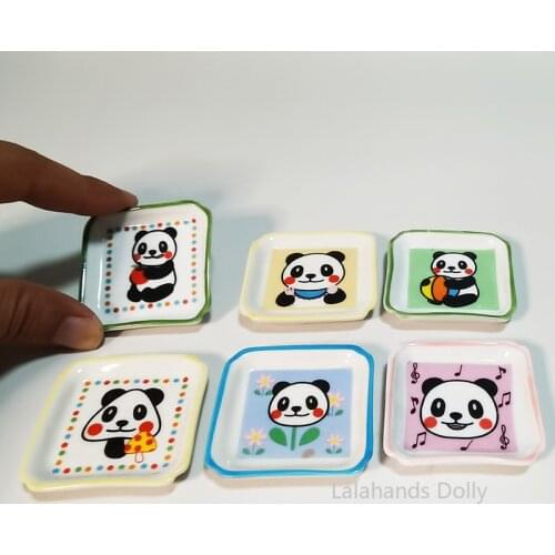 Dollhouse Mini Ceramic Side Dish Plate Mini Food Play Scene Model for Dollhouse Kitchen Furniture Accessories