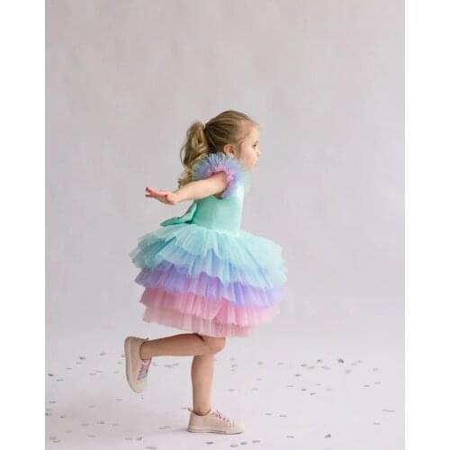 MULTI-LAYER COLORFUL COLORFUL COAT CONFIDENTIAL GAUZE ABİYE DRESS GIRLS DRESS SPECIAL DESIGN GOOD QUALITY WONDERFUL GIRLS KIDS ABİYE