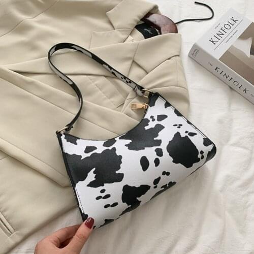 Fashion Animal Pattern Handbag Women Casual PU Leather Shoulder Underarm Bag Popular Female Portable Travel Street Totes Bag Hot