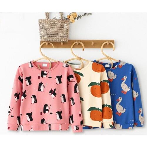 Fashion Kids Sweaters One Piece Organic Cotton Autumn Boys Girls Animal Print Sweatshirts Winter Baby Child Outwear Clothes Tops