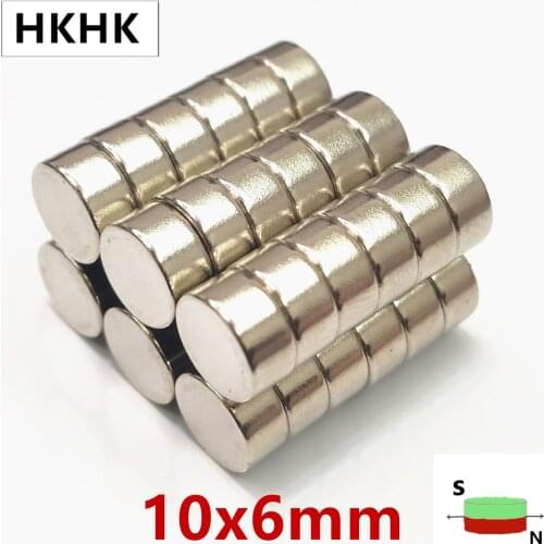 10mm x 6mm Neodymium Magnet 10x6 Super Powerful Strong Permanent Magnetic imanes N35 Round NdFeB 10x6 mm Magnetic standard