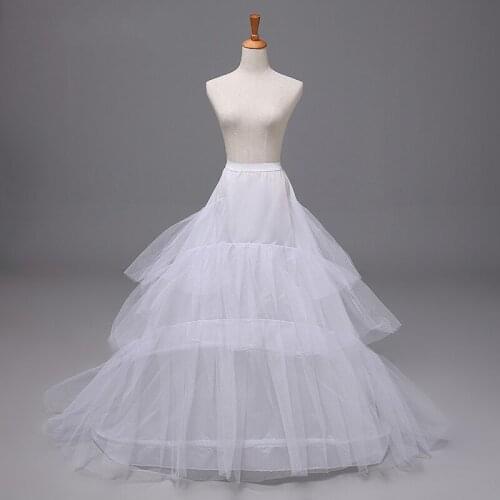 Vintage Trailing Petticoat 3 Layer 2 Hoop Crinoline Slip Wedding Bridal Dress Prom Cosplay Fancy Underskirt Accessories