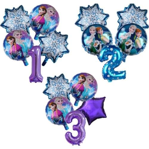 Hot Disney Frozen Princess Elsa Theme Purple Balloons Happy Birthday Party Supplies Kidsroom Decorations Wedding Foil Balloons