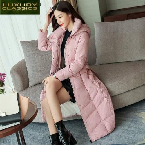 Down Winter Jacket Women Coat Female Thick Warm 90% White Duck Down Jacket Parka Elegant Long Snow Outwear Coats LWL1163