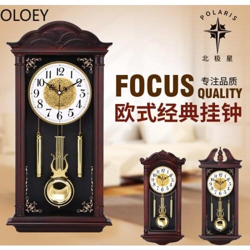 Luxury Wood Retro Silent Swing Wall Watches Vintage Clocks Large Pendulum Wall Clocks Living Room Reloj De Pared Modern Design