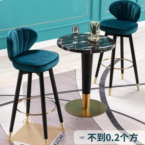Northern Europe Light Luxury Solid Wood Bar Chair Rotating American High Chair Fashion Bar Chair Modern Simple Back High
