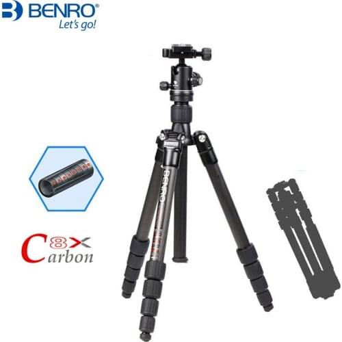 Benro C1690TB0 Tripod Carbon Fiber Flexible Camera Stands With B0 BallHead Carrying Bag Max Loading 8kg