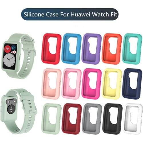 Silicone Soft Protect Case Cover For Huawei Watch Fit Frame Shell Protect Bumper For Huawei Fit Silicone Smart Watch Case Shell