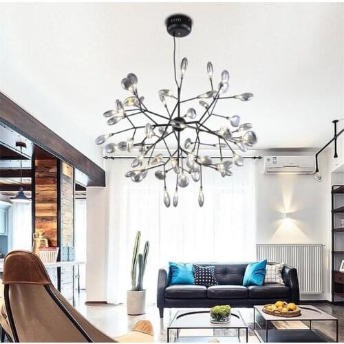 Modern LED Chandelier Firefly black gold tree branch chandelier 27/45 heads Hanging Light For Living room bedroom light fixtures