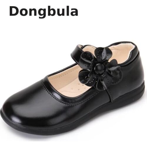 Summer For Girls Princess Sandals Patent Leather Kids Shoes Fashion Bow Flowers Children Dress Black Flat Shoes Wedding Party