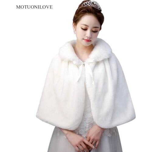Boleros Para Dama Estolas De Casamento Vintage Winter Wedding Stole Fur Cape Shrugs For Bride Faux Fur Wraps Shawls Capes Mariee