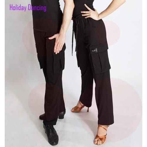 Pocket Design Women Latin Dance Pants Latin Male Dancing Panty Practise Cloth Samba Tango Chacha Dancing Performamnce BY260