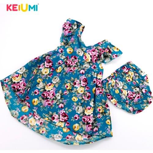 Lifestyle Baby Girl Dress For New Summer Suit For 22-23 Inch Reborn Dolls Baby Clothes Beach Dress Blue Flowers Babies Clothes