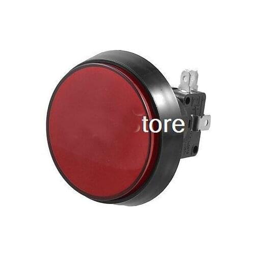 1pcs Big Red Cap Arcade Game AC 250V 15A 50mm Dia Red Yellow Blue Green White Micro Switch Circular Push Button MAX.D 60mm Lamp