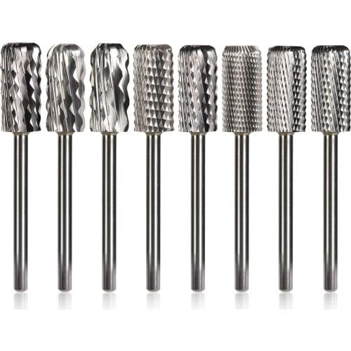 100% Tungsten Carbide Nail Drill Bit 5 in 1 Tapered Drills Milling Cutter for Manicure Remove Gel Acylics Nails Accessories Tool