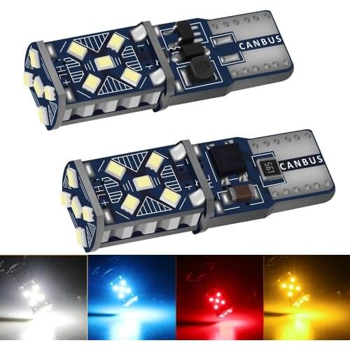 2pcs W5W T10 LED Canbus Light Bulbs for BMW Audi Mercedes Car Interior Reading Parking Lights White Blue Red Yellow No Error 12V