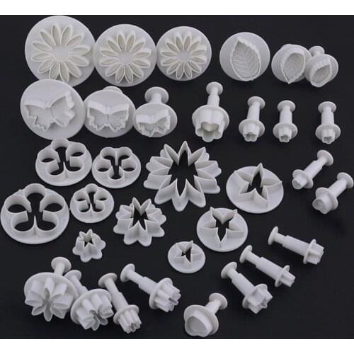 33 Pcs/Set Fondant Cake Cookie Plunger Cutter Flower Leaf Butterfly Heart Shape Decorating Mold DIY Tools Kitchen Cake Tools