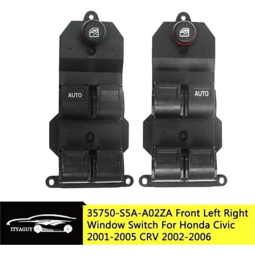 35750-S5A-A02ZA 35750-S6A-A02ZA Front Left Right Driver Side Master Power Window Switch For Honda Civic 2001-2005 CRV 2001-2006