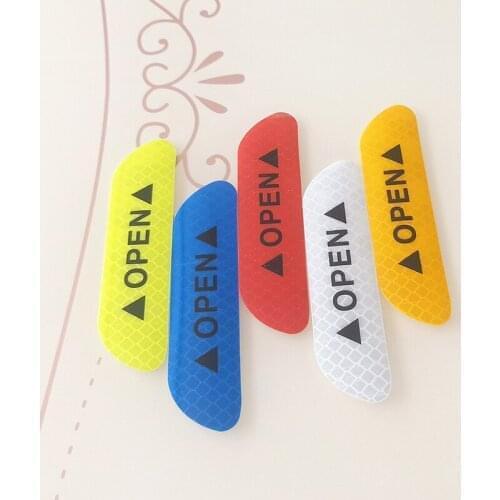 4pcs Car sticker Door Safety Warning Reflective Stickers Auto Open Reflective Strip Waterproof Long-distance Warning Luminous