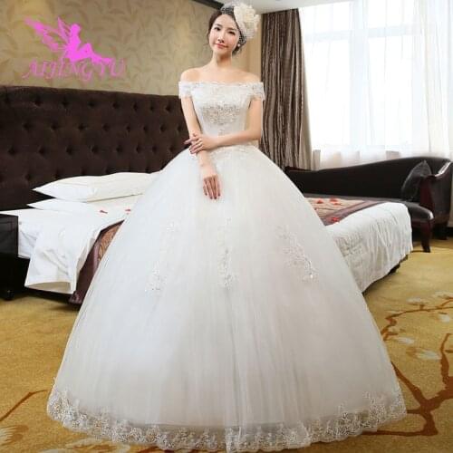 AIJINGYU 2021 beautiful Customized new hot selling cheap ball gown lace up back formal bride dresses wedding dress WK438
