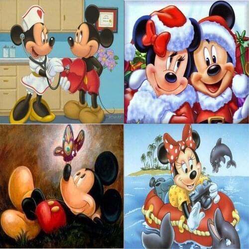Disney DIY 5D Round Full Diamond Mosaic Painting Cross Stitch Mickey Diamonds Embroidery Square Drill Home Decoration