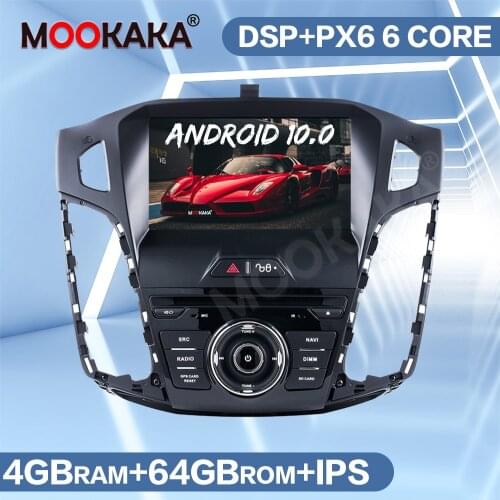 Android 10.0 PX6 Car GPS Navigation For Ford Focus 2012-2017 Auto Stereo Head Unit Multimedia Player Radio Tape Recorder Audio