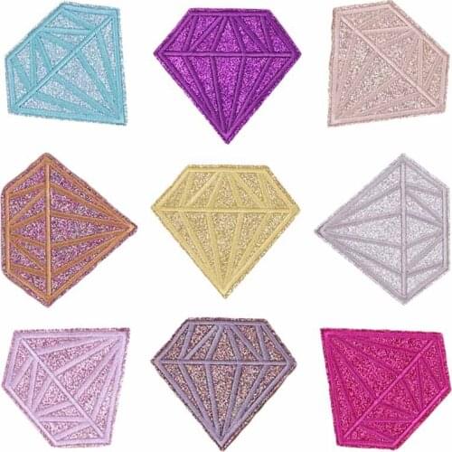 Shinning Embroidery Patches Diamond Thermoadhesive Cloth Stickers Colorful Gem Iron on Patch Bags Clothing DIY Sewing Supplies
