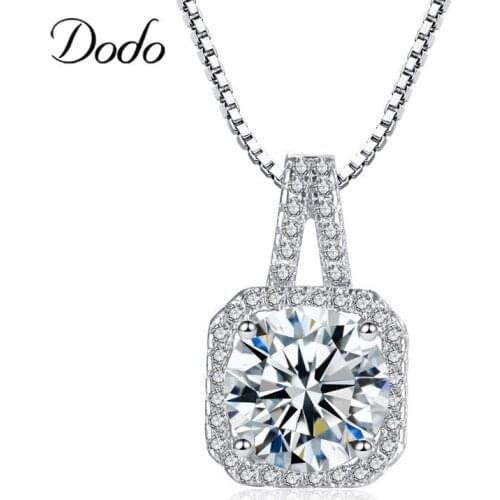 Personality Square Cubic Zirconia Clavicle Chain Necklaces & Pendant Silver Color Fashion Crystal Wedding Jewelry For Women N166