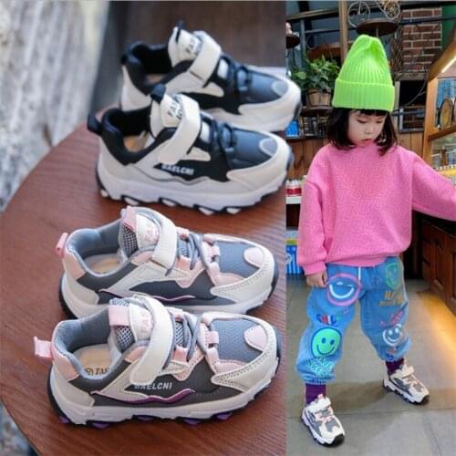 Children Fashion Casual Shoes Of Girls Sneakers Kids Boys Air Mesh Breathable Soft Running Sport Shoes 2021 Sping 4-6-12 Years