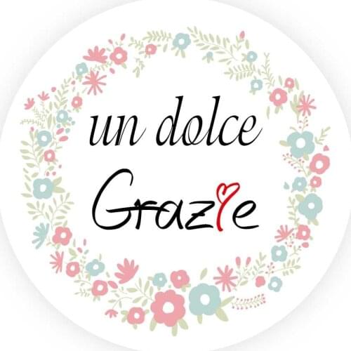 DouxArt 100 pcs Labels Stickers un dolce Grazie - 40 mm Garland Wedding Favors Communion Baptism Invite Gift Labels Seals V1400