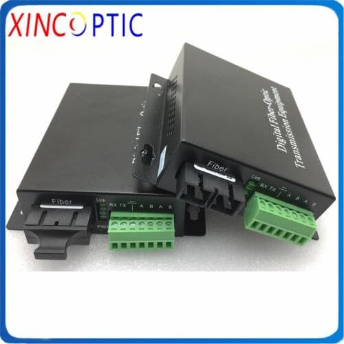 Dual Serial RS232 RS422 RS485 Ports to Dual Fiber Single Mode 20KM SC Optic Media Converter Duplex Fiber Optical Modem