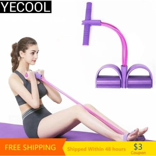 Exercise Home Gym Fitness Elastic Band For Exercise Training Fitness 4 Tube Resistance Bands Pedal Puller Training Equipment