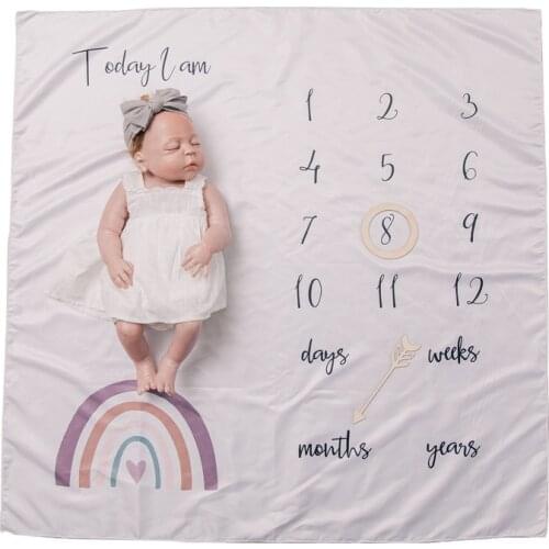 4 Pcs Newborn Milestone Flannel Blanket Baby Monthly Record Growth Photography Props Creative Background Cloth