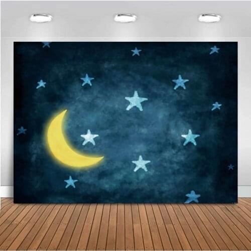 Newborn Backdrop Fantasy Moon Protrait Boy 1st Birthday Party Photography Background Baby Shower Kids Cake Table Decoration