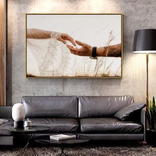 Forbeauty Oil Canvas Painting hands_touch_gesture For Home Decoration Wall Art