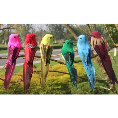 Fake Craft Birds Artificial Foam Feathers Mini Bird with Clamp Mariage Table Birthday Party Decorations Garden Tree Decors
