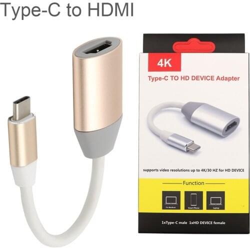USB 3.1 TypeC to HDMI Converter Adapter Cable Fit for Macbook / Chromebook / Game Console / Android Box Gold / Silver