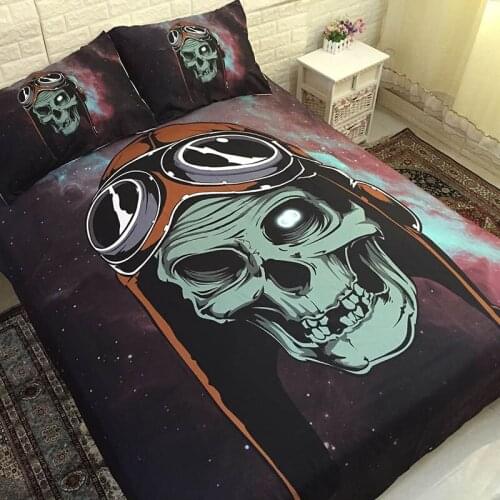 3D Sugar Skull Bedding Sets Comforter Cover Quilt Duvet Cover Set Queen King Size Bedding Double Single Drop shipping