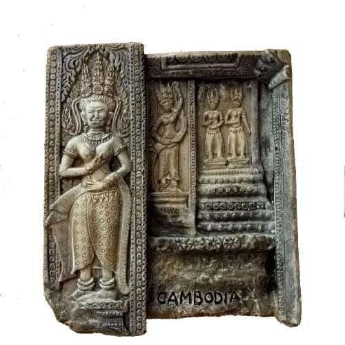 Cambodia Goddess Apsara Handmade Painted Aromatherapy Fridge Magnets Travel Souvenirs Refrigerator Magnetic Sticker Home Decor