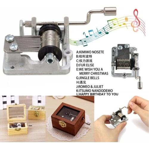 DIY Music Box Movement Play Set Variety Tones Mechanical Music Box Hand Crank Music Box Caskets Decorative Collectibles for Girl