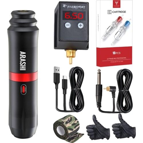 Beginner Tattoo Kit Set Rotary Pen Machine Rechargeable Tattoo Machine Battery Power Set Makeup Tools Supplies